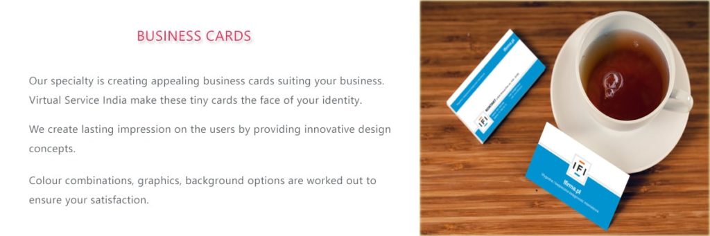 Get Business visiting card design services online in India by Aarti Desk